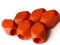 6 25mm x 16mm Orange Large Hole Vintage Macrame Faceted Rectangle Wood Beads